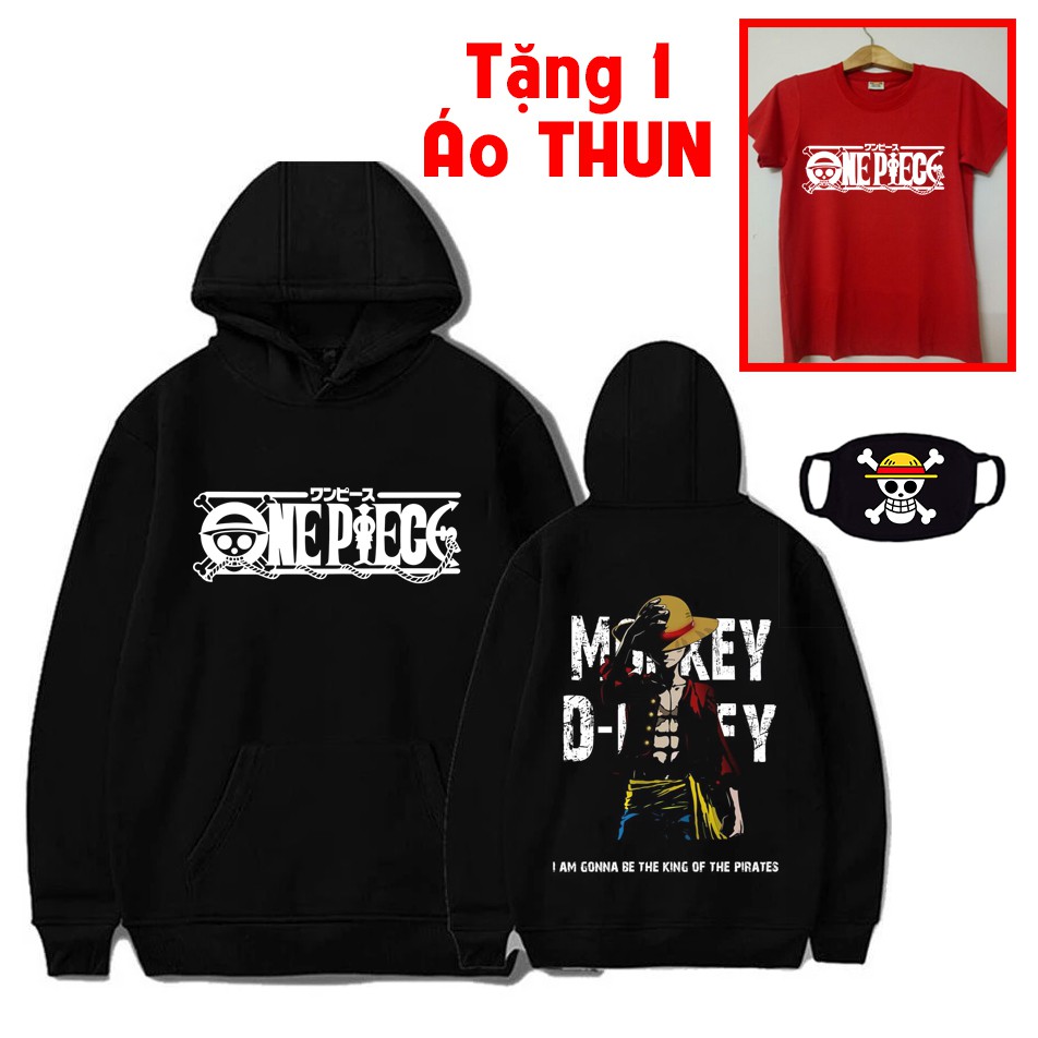 [KM Khủng ] Mua áo hoodie One Piece Luffy tặng kèm áo thun bịt mặt one piece