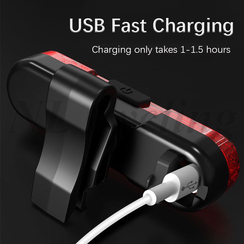 Đèn LED Gắn Đuôi Xe Đạp Chống Thấm Nước Sạc USB AS1010