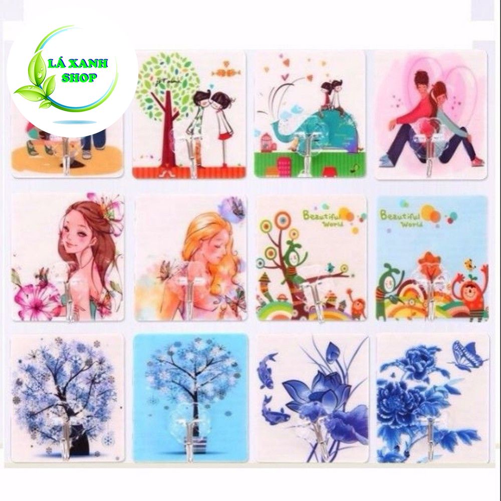 Móc Dán Tường Treo Đồ Cute Nhiều Hình 3D Kiểu 2 - Siêu Dính Cường Lực Thần Thánh - 7.8*8.5 C
