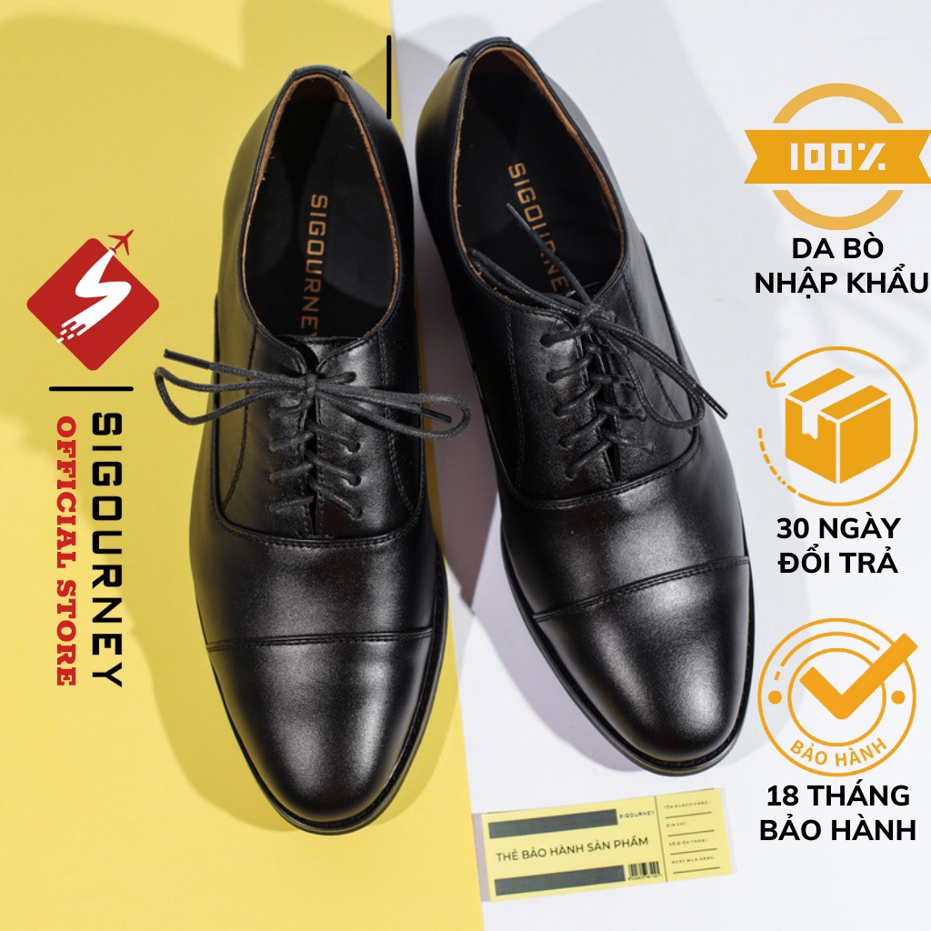 Giày Oxford Captoe Đế Phíp cao cấp SIGOURNEY SCC-02 bảo hành 18 tháng