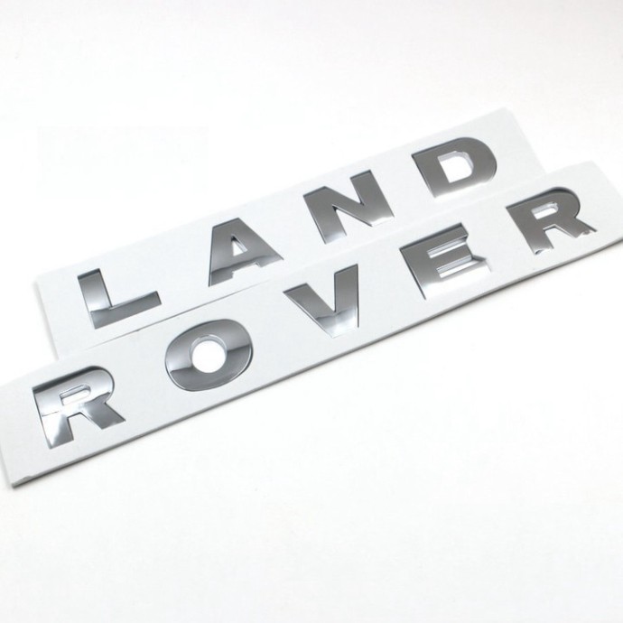 Sản Phẩm Decal tem chữ inox Land Rover dán đầu và đuôi xe ô tô .