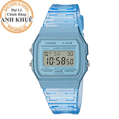 Đồng hồ unisex dây nhựa Casio Anh Khuê F-91 F-91WS-2DF