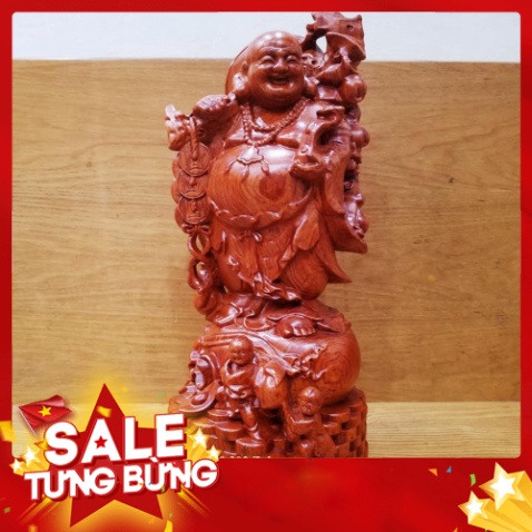 [GIA RE] Tượng phật di lặc nhị phúc gỗ hương