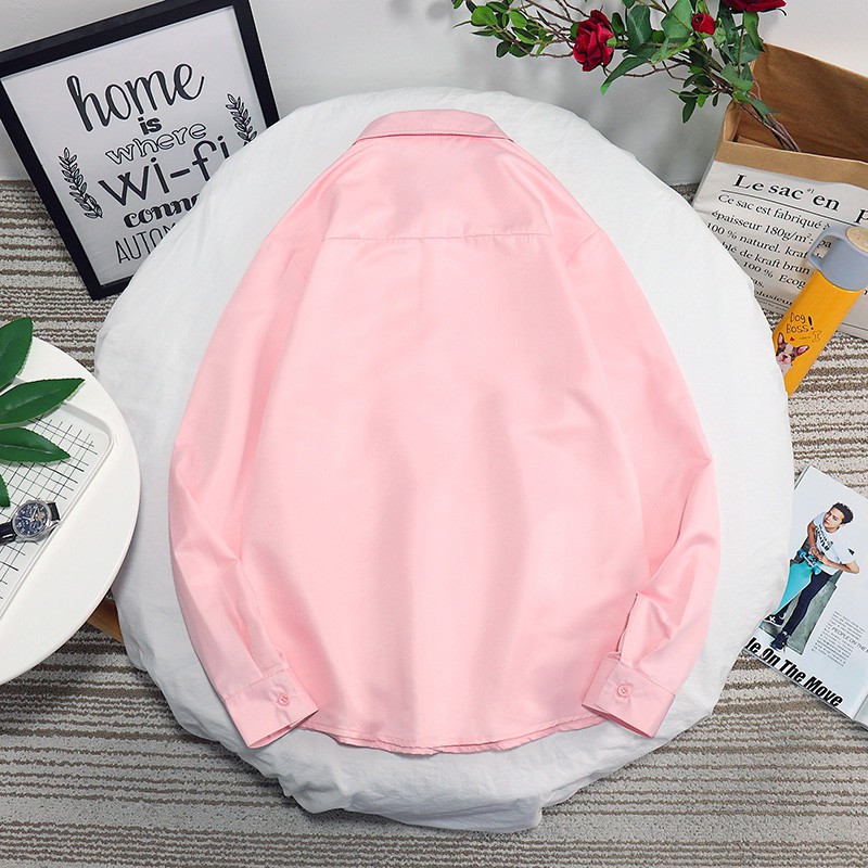 Men's office fashion solid color long sleeve shirt