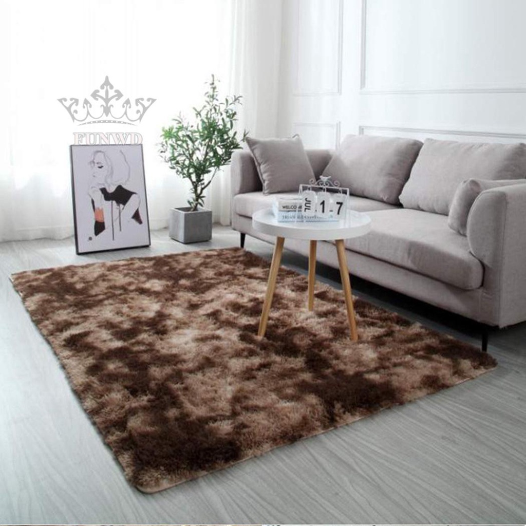 【FUNWD】1xUltra Soft Tie-Dye Plush Carpet Fluffy Area Rugs For Bedroom Living Floor Mats