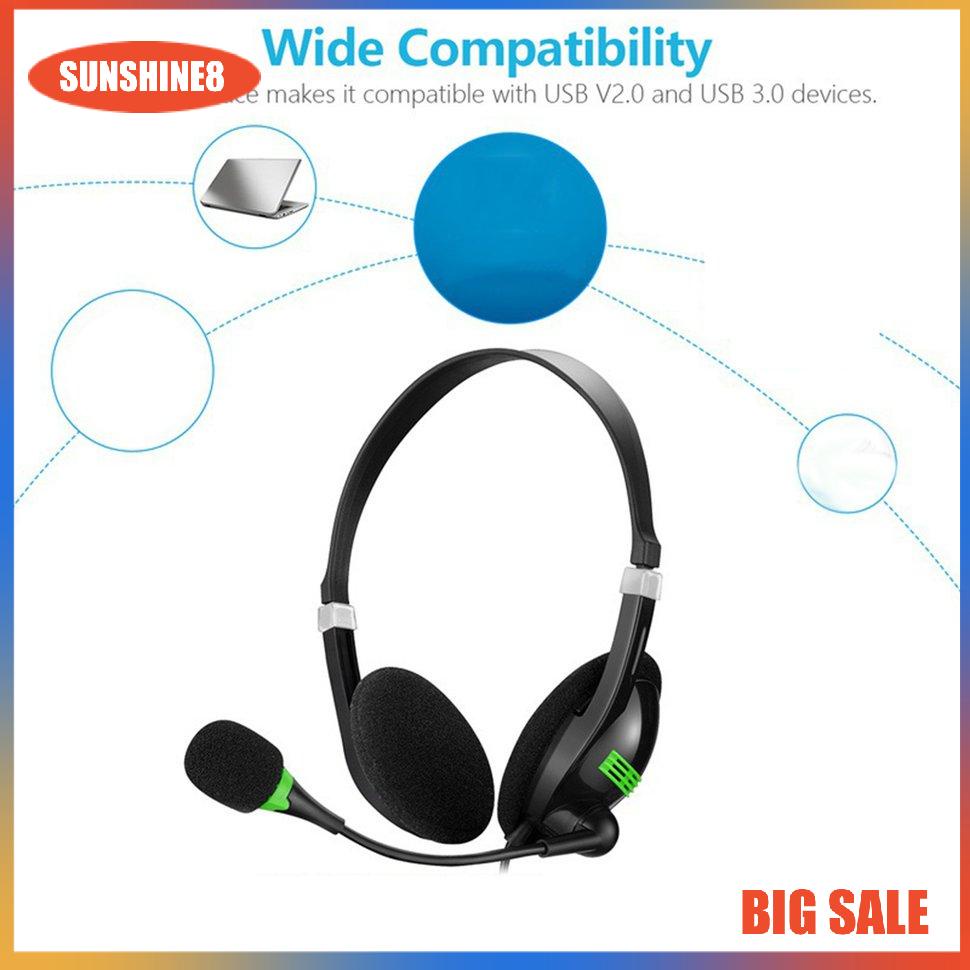 【SUN】3.5MM Audio Headset Lightweight Gaming Laptop PC Earplugs Wired Headset
