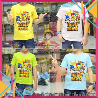 (SALE 50%) Áo Hero Team Mini World Cực Chất | Áo phông Chibi Hero Team Mẫu Mới | Vải Đẹp MC17 - độc đẹp