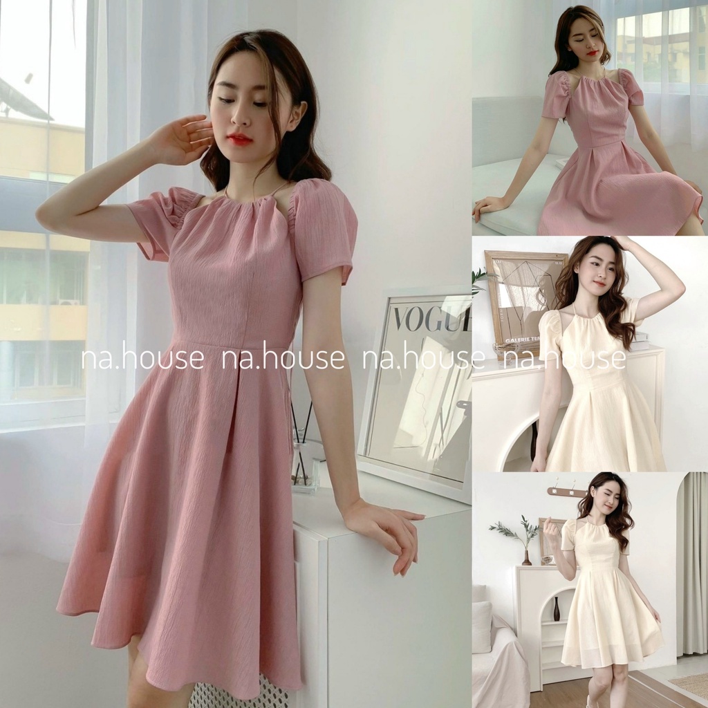 ĐẦM XÒE CỔ YẾM XINH XẮN NAHOUSE VÁY TRỄ VAI ĐI CHƠI ĐI TIỆC THIẾT KẾ HAI LỚP SANG TRỌNG