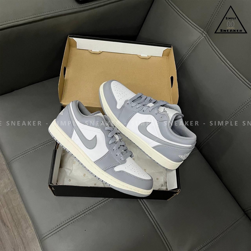 Giày Nike Jordan 1 Low Vintage Grey 🔴CHÍNH HÃNG🔴 Nike Air Jordan 1 Màu Xám  - Simple Sneaker