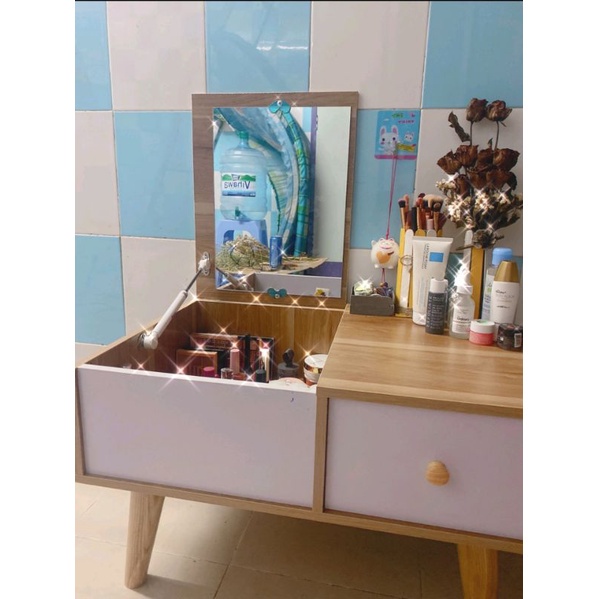 [Mã BMLT35 giảm đến 35K đơn 99K] Bàn Trang Điểm Ngồi Bệt Sea Decor Gỗ MDF Cao Cấp Chịu Lực