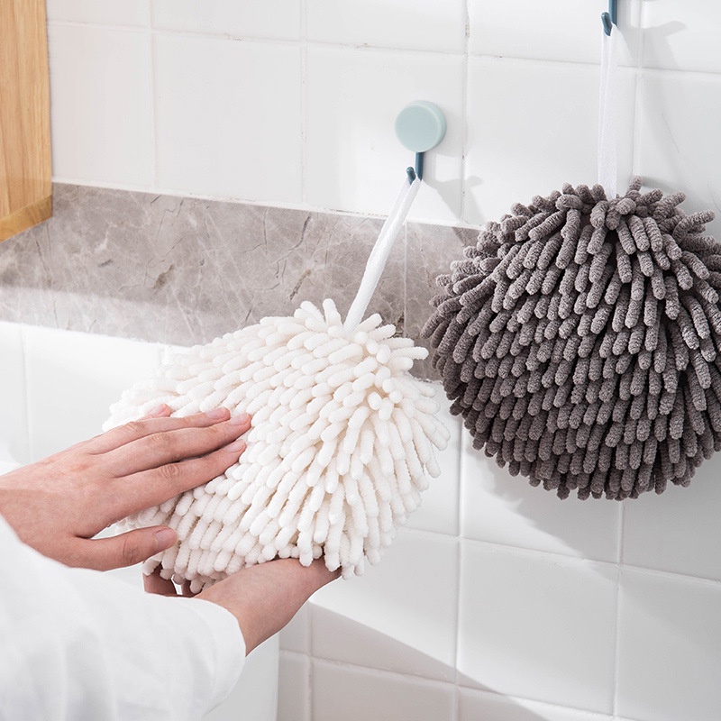 Khăn Lau Tay Bằng Sợi Micro Mềm Thấm Hút Nhanh Có Dây Treo Dành Cho Nhà Tắm