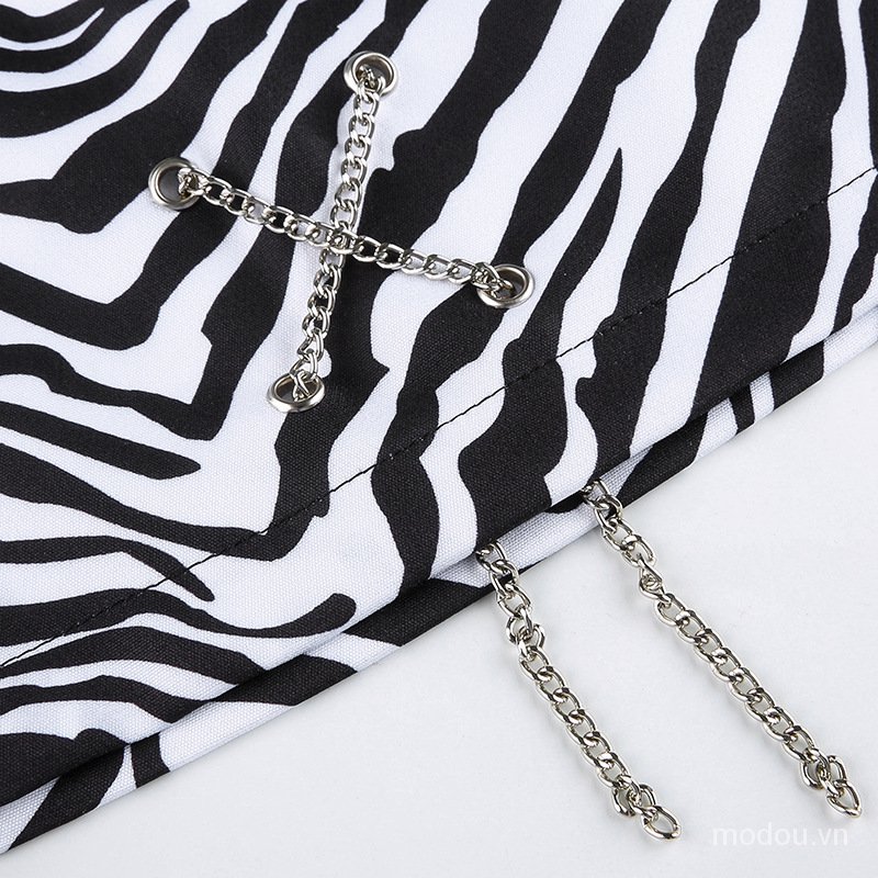 Chân váy chữ A lưng cao in họa tiết ngựa vằn W69F | BigBuy360 - bigbuy360.vn