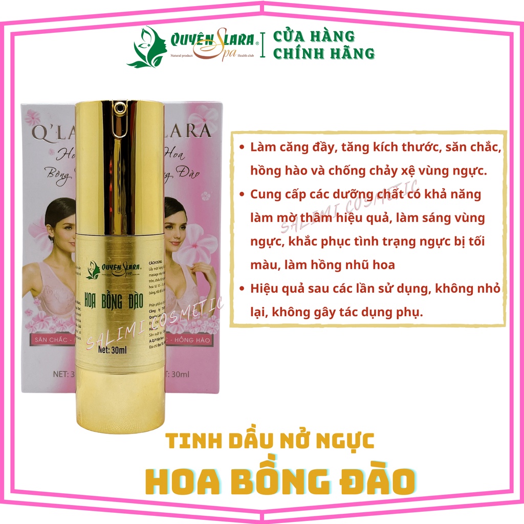 COMBO 10 Lọ Tinh Dầu Xịt Nở Ngực Thảo Dược HOA BỒNG ĐÀO Quyên Lara - 30ml - HÀNG CHÍNH HÃNG