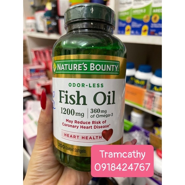 Dầu cá nature s bounty fish oil omega 3 1200mg 200 viên thanh lý d6-2024