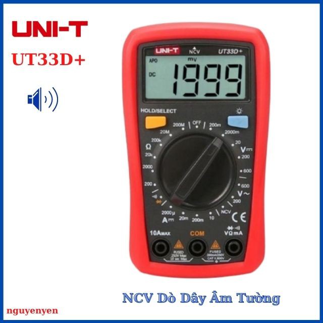 [CHUẨN] Đồng Hồ Đo VOM Đa năng Vạn Năng UNI-T UT33D+ Điện Tử Kỹ Thuật Số NCV Dò Dây Không Tiếp Xúc 200MegaOhm