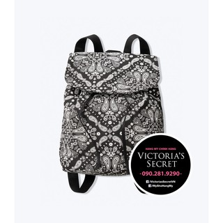 (Balo Bill Mỹ 29) Balô vải cá tính, balo mini hoa văn Paisley KT 30x30x12cm - Victoria's Secret USA