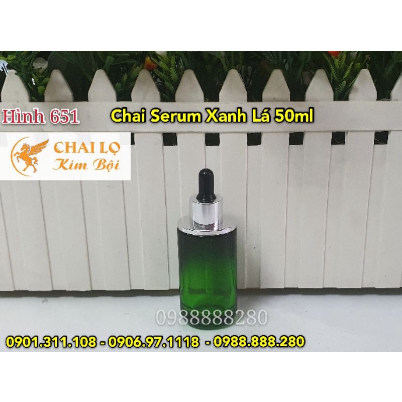 Chai lọ chiết mỹ phẩm - CHAI SERUM XANH LÁ 50ml