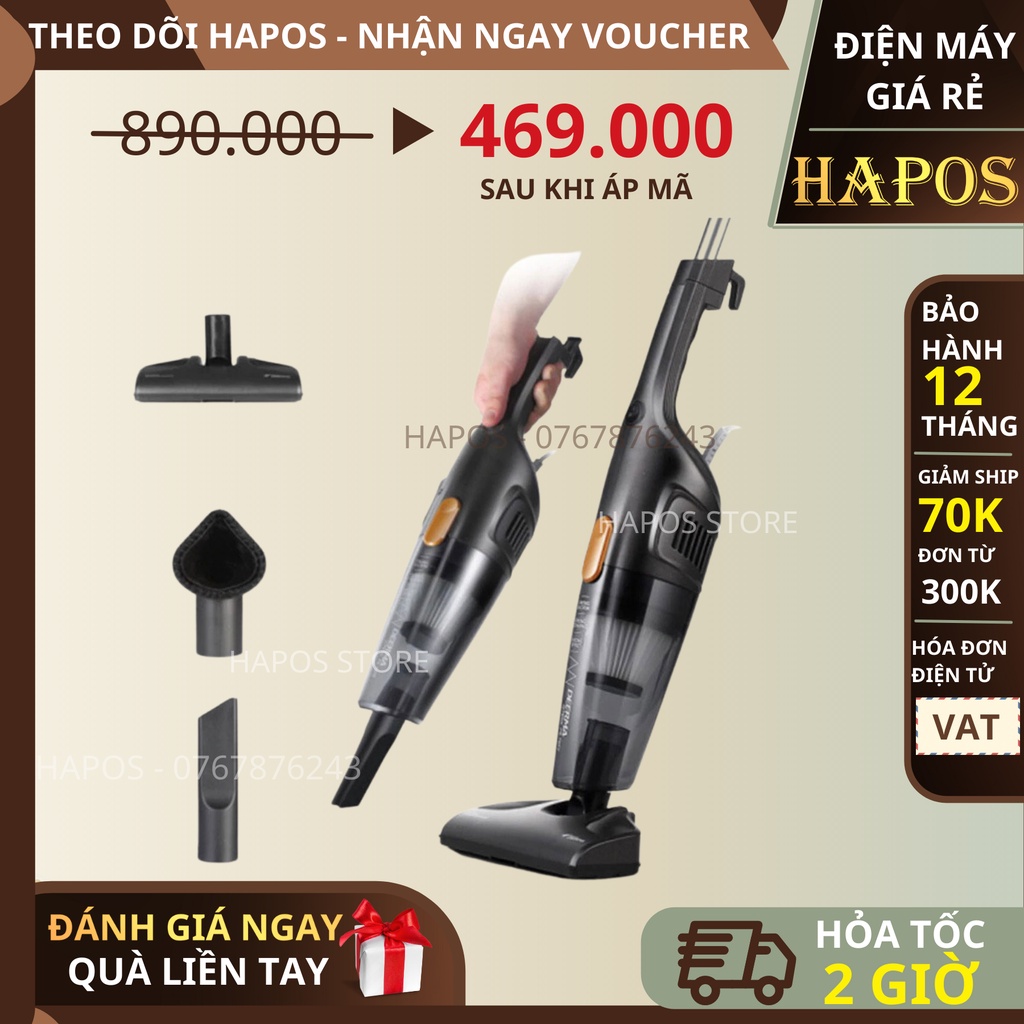 Máy hút bụi mini cầm tay Deerma thông minh Vacuum Cleaner DX115C - Hapos phân phối