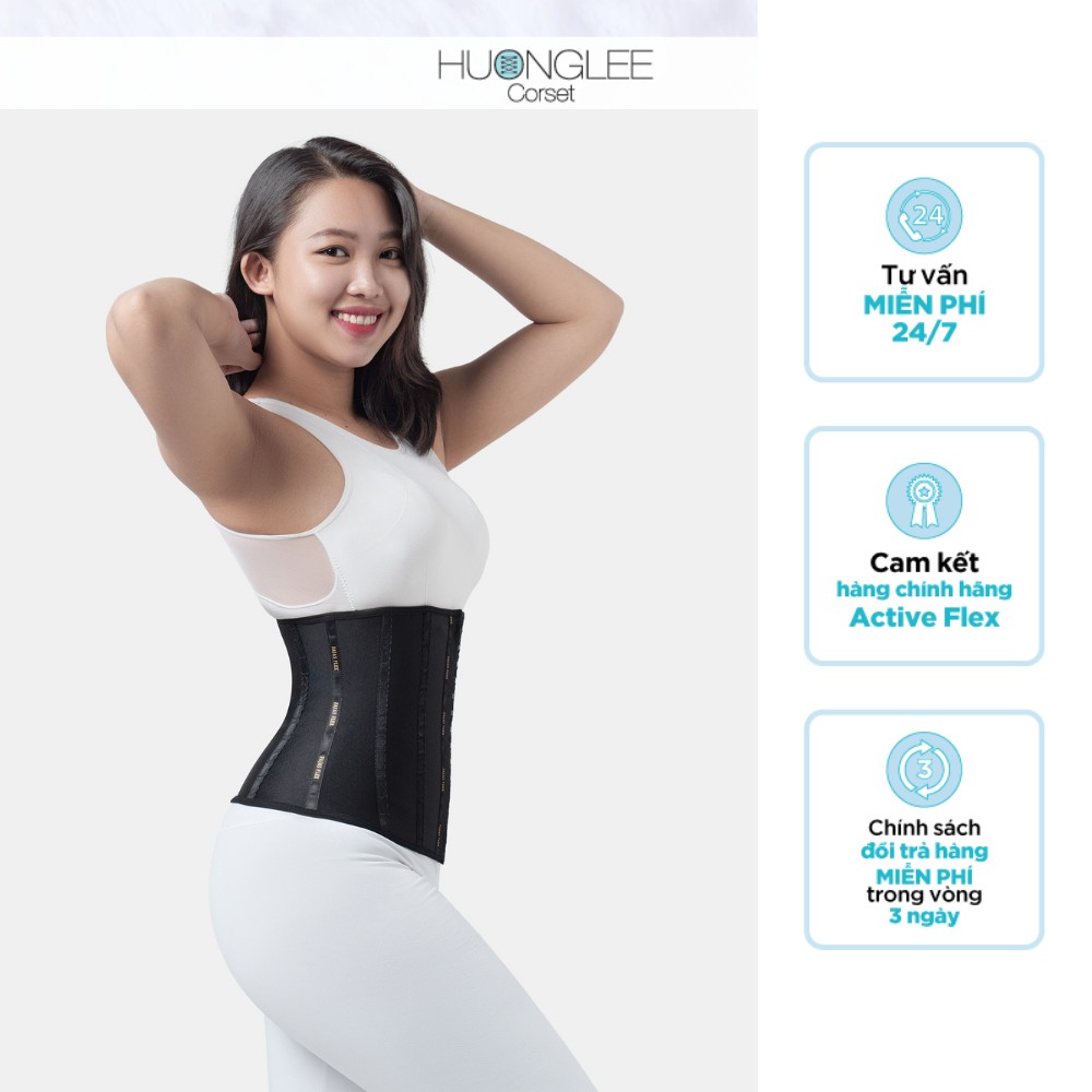 [HUONGLEE Corset] Đai Gen Nịt Bụng Thon Eo Latex Fajas Flex 103 Thoáng Khí  Chuẩn Chính Hãng Colombia13 xương thép