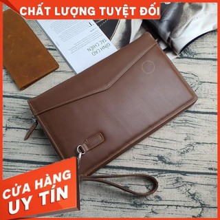 Ví da nam Clutch cầm tay nam da thật, handmade, độ bền cao, thích hợp làm quà tặng