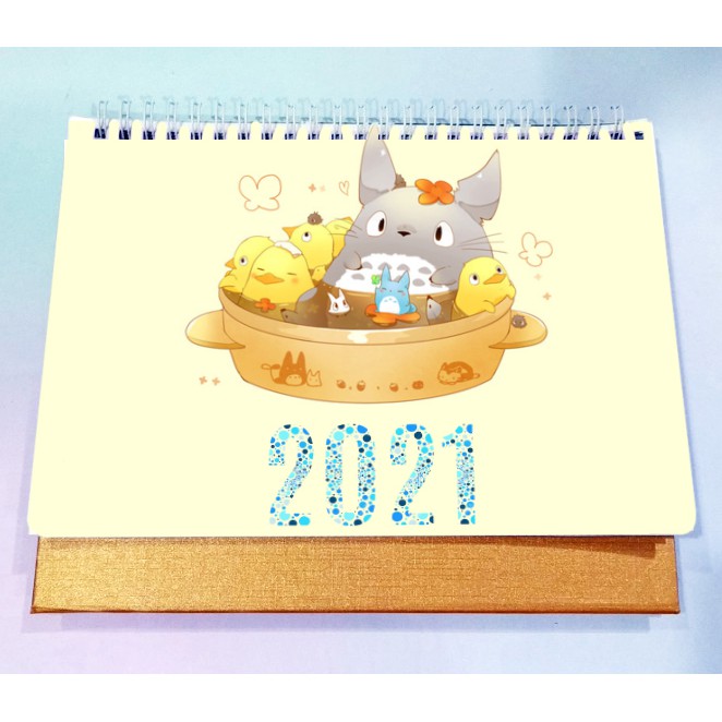 Lịch để bàn 2021 totoro size lớn LB18 17x21cm có ngày âm