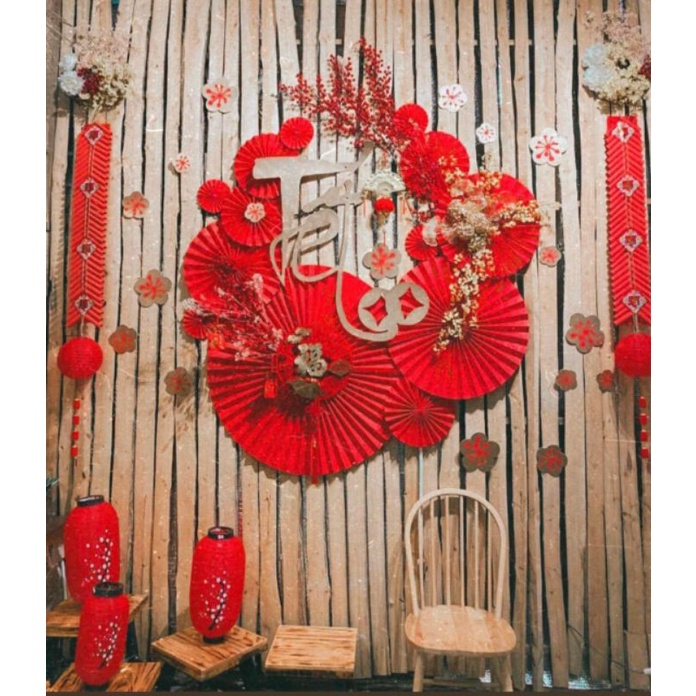 Hoa quạt giấy size 20,30,40cm trang trí lễ tiệc tết