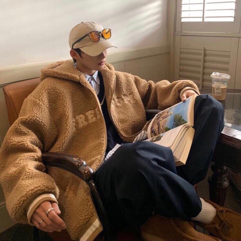 [HÀNG SẴN] Áo Khoác Lông Mũ Thêu FREEDOM Unisex Dày Dặn Nam Nữ Đều Mặc Được