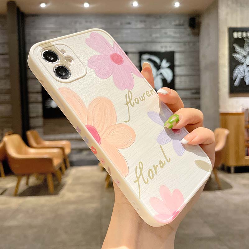 iPhone Case Casing Fresh Flowers Apple For iPhone7 8 11 12 Pro Max 6 6S Plus X XS XR XSMAX Dust Shock Dirt Resistant TPU Silicon Soft Case Cover Skins AINUT