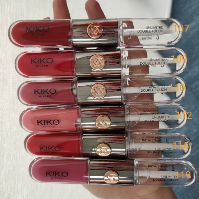 Son kiko double touch 2 đầu, 1 đầu dưỡng, 1 đầu son màu xinh xắn