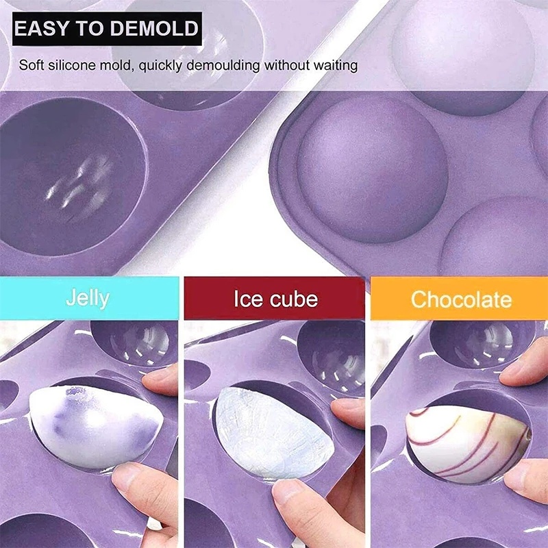 Khuôn silicone Làm Bánh 6 Ngăn Hình Cầu Tiện Dụng