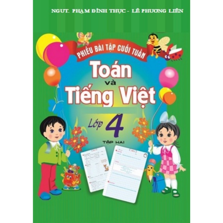 Sách - Combo Phiếu Bài Tập Cuối Tuần Toán - Tiếng Việt Lớp 4 (Bộ 2 Cuốn)