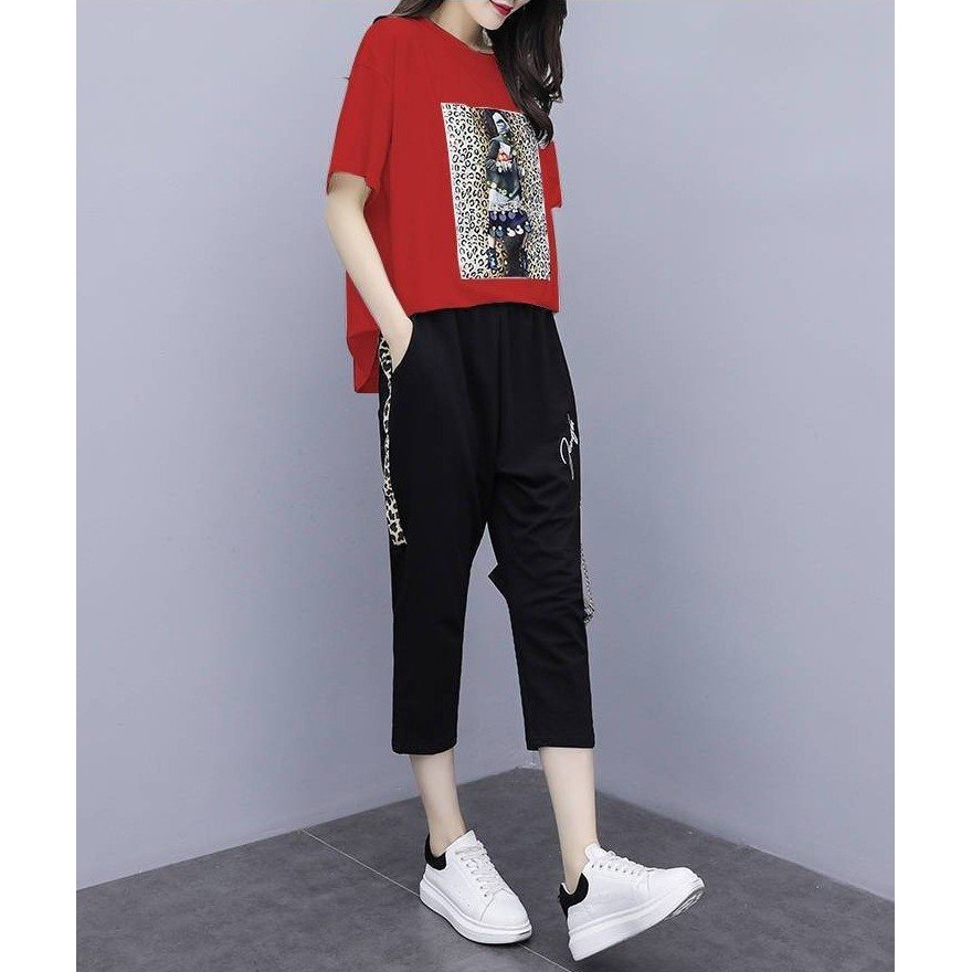 Đồ bộ nữ cotton quần lửng tay ngắn - Chất thun co giãn thoải mái | BigBuy360 - bigbuy360.vn