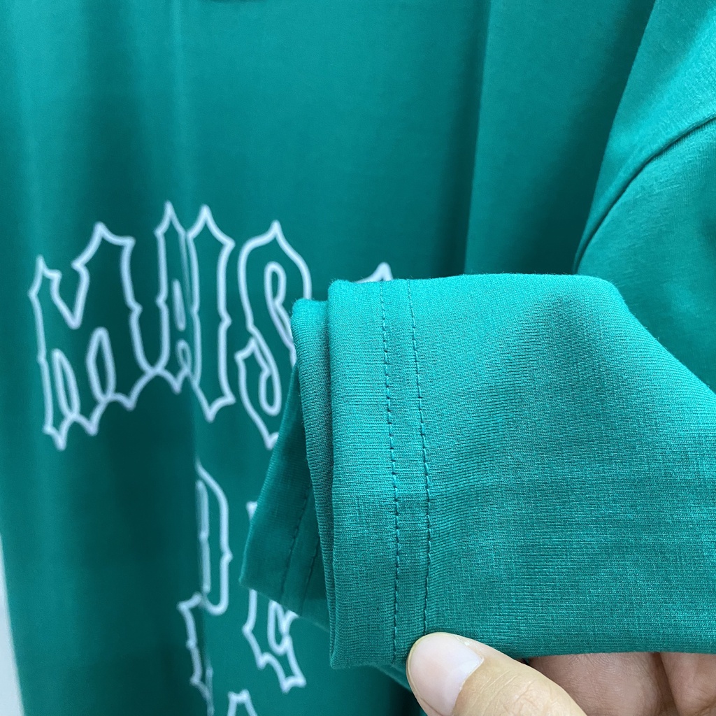 Áo thun tay lỡ MAISON DE MAS XANH LÁ to KKIMSHOP , Áo thun unisex nam nữ form rộng oversize chất liệu Cotton Thái