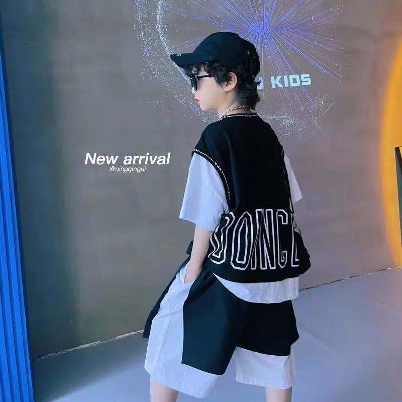 Set Đồ Thể Thao Hai Món Bằng Cotton Nguyên Chất Dáng Rộng Thời Trang Hàn Quốc Cho Bé Trai