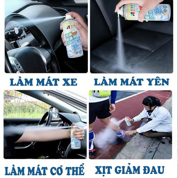 Bình Xịt Lạnh ,Bình Xịt Làm Mát Xe Máy Oto, Làm Mát Cơ Thể Mùa Hè - Thể Tích 260 Ml