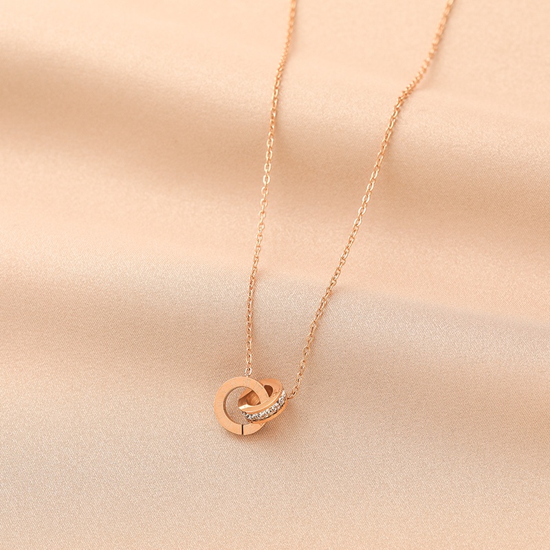 Dây Chuyền Mạ Vàng 18k Đính Đá Zircon Sáng Tạo Cho Nữ