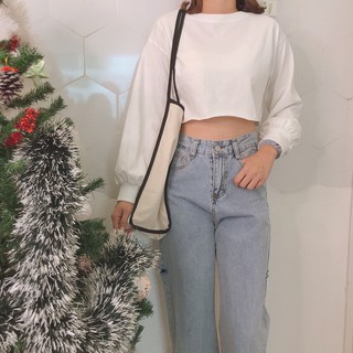 Áo Croptop Nữ Form Rộng Tay Dài Siêu Thoáng Mát