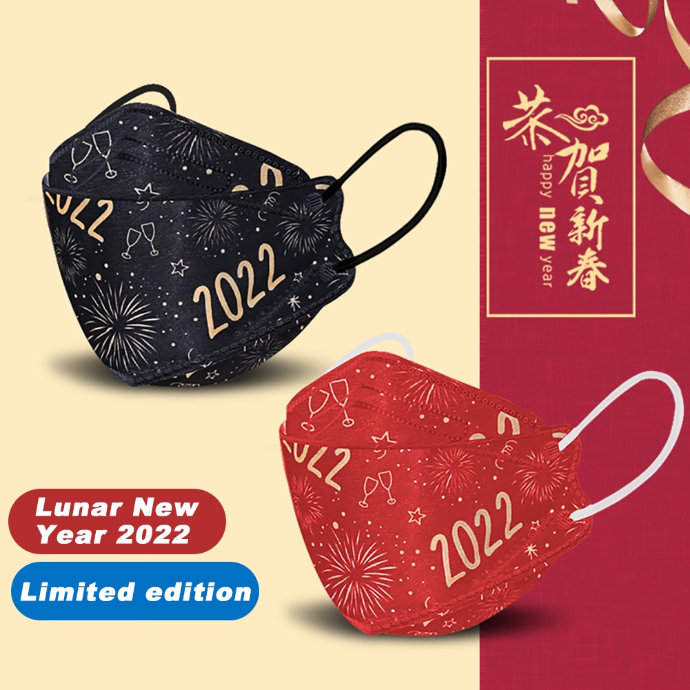 Set 10 khẩu trang KF94 4 lớp 3D dùng 1 lần hoạ tiết năm Dần 2022 đẹp mắt