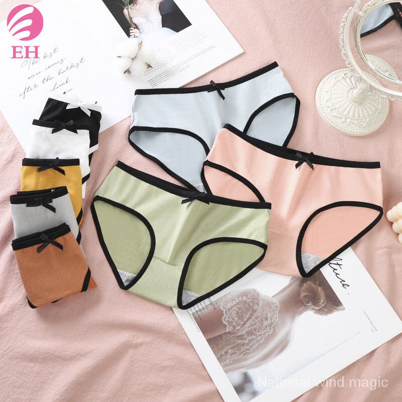 NY life Trang ĐiểmNY lifeEH. Quần Lót Đối Với Phụ Nữ ， Quần Lót Thoáng Khí Màu Trơn Dễ Thương Gợi Cảm b4Pm