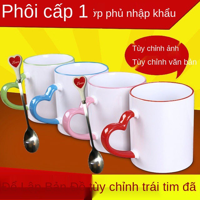 Cá tính sáng tạo Tự làm nước nóng đổi màu cốc sứ cặp đôi in ảnh kỷ niệm ngày cưới quà tặng sinh nhật