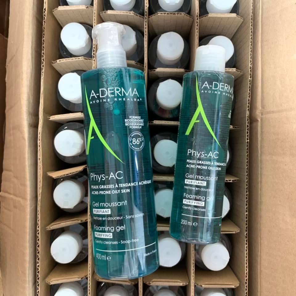 Sữa rửa mặt Aderma  Gel dành cho da dầu, mụn, nhạy cảm 200ml và 400ml