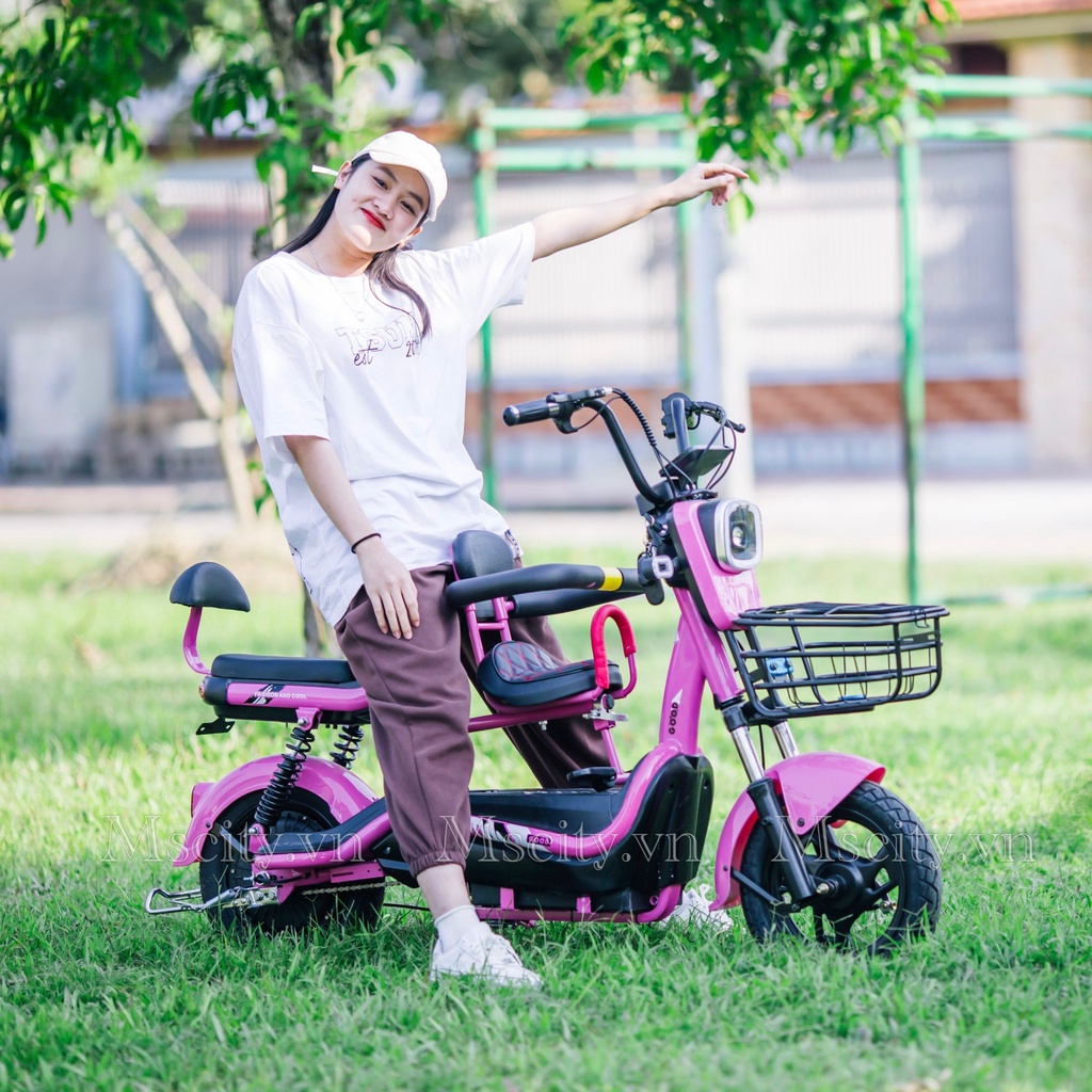 Xe Điện Hotgirl New X4 Plus - Xe Điện Nhập Khẩu - Tặng Giỏ Xe Và Ghế Em Bé - Pin Lithium 30A Chính Hãng - Bảo Hành 2 Năm