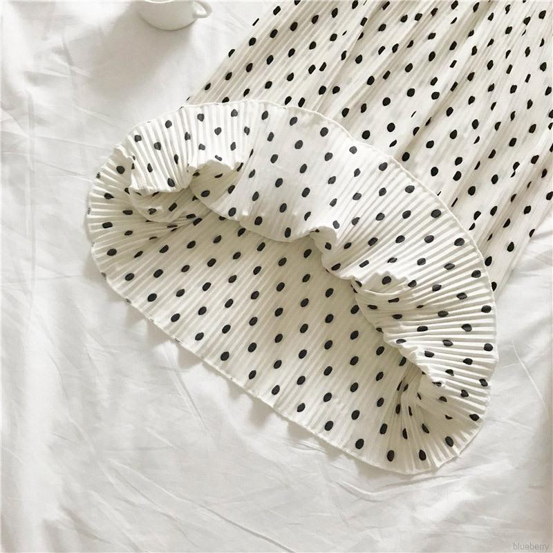 Chân váy lưng cao hoạ tiết chấm bi thiết kế thanh lịch cho phái nữ | BigBuy360 - bigbuy360.vn