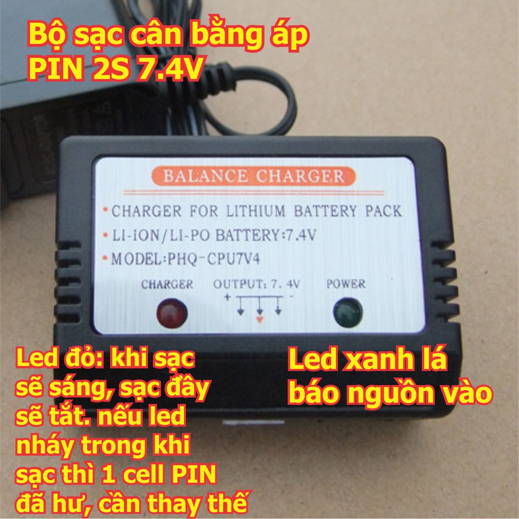 bộ sạc cân bằng áp PIN Lithiun, PIN RC 2S 7.4V kde5497