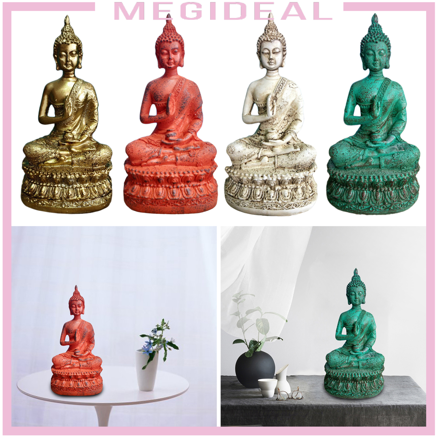 Tượng Phật Di Lặc Bằng Nhựa Resin Thủ Công Trang Trí Bàn Làm Việc