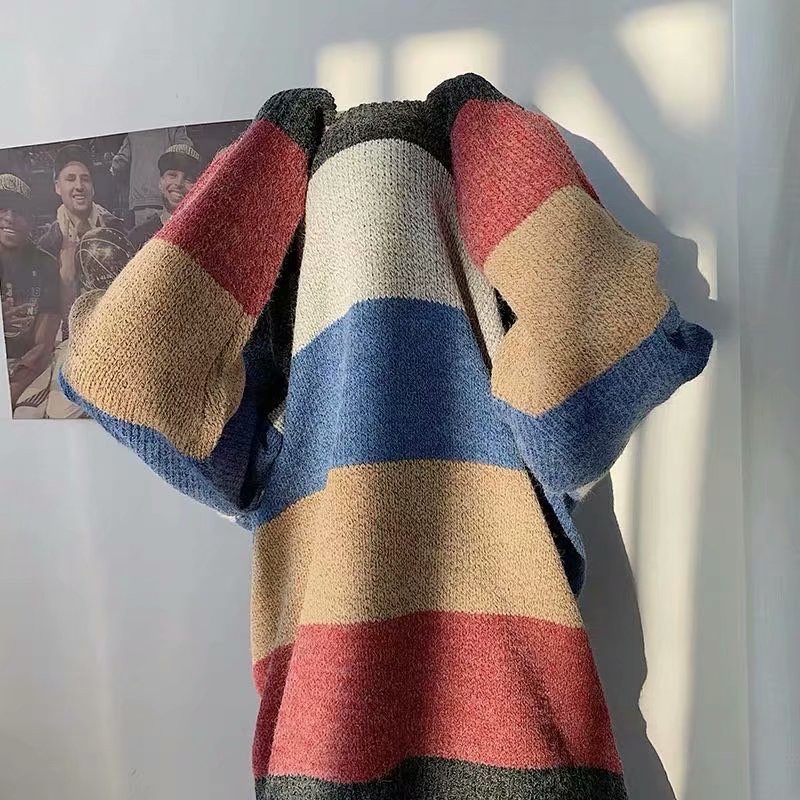 Áo Len Nam Tay Dài Họa Tiết Sọc Ngang Thời Trang Hàn Quốc | BigBuy360 - bigbuy360.vn