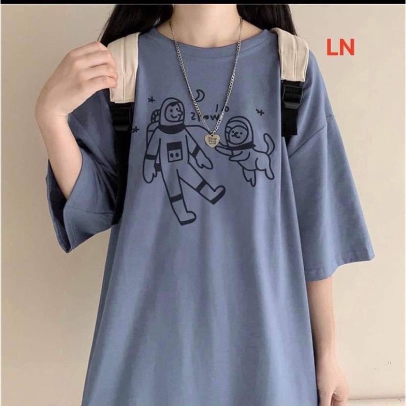Áo phông vẽ phi hành gia và cún DA6