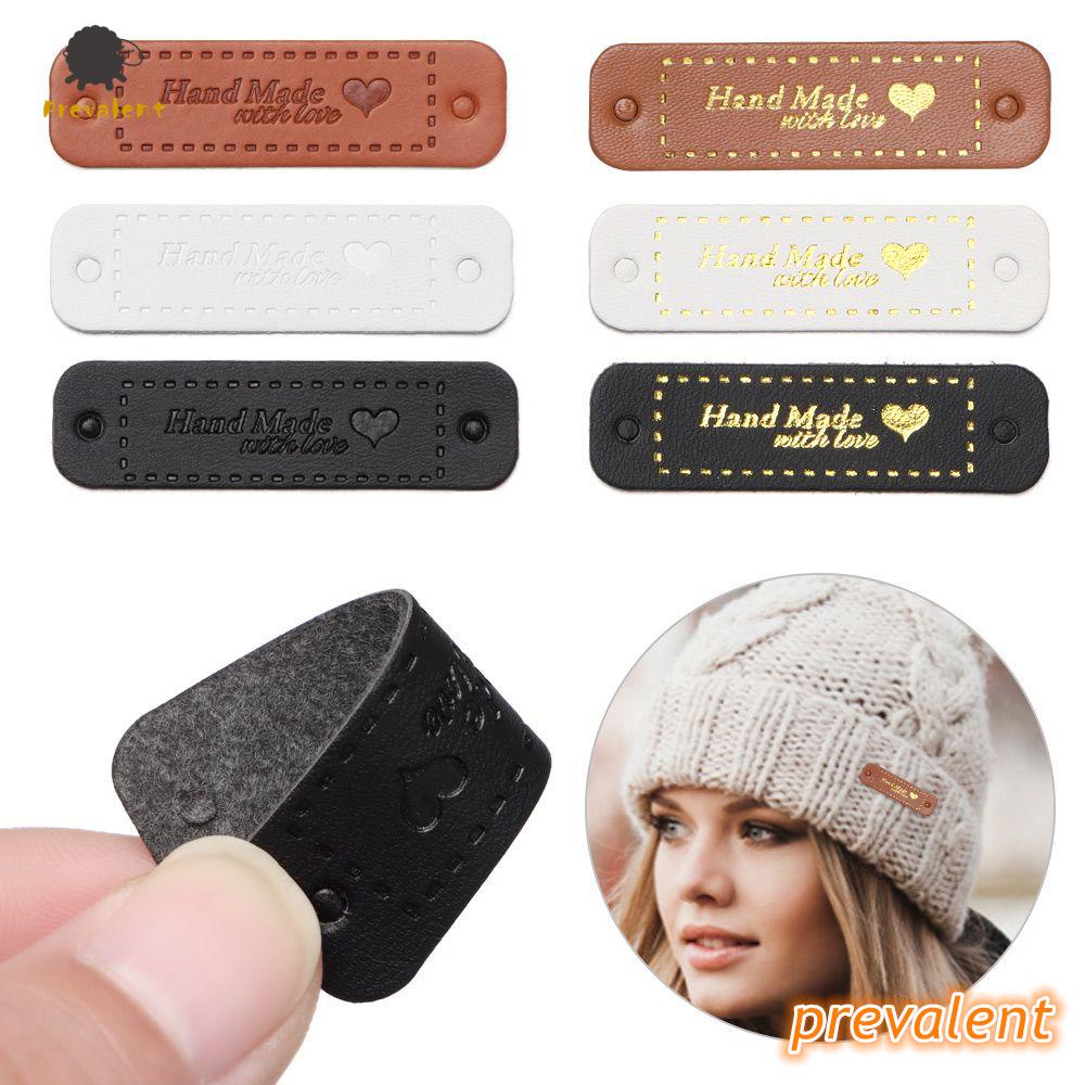 Set 20 nhãn dán trang trí quần áo/ túi xách bằng da in chữ Handmade With Love độc đáo DIY