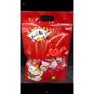 túi zip đựng bánh kẹo đỏ mèo thần tài set 5 chiếc