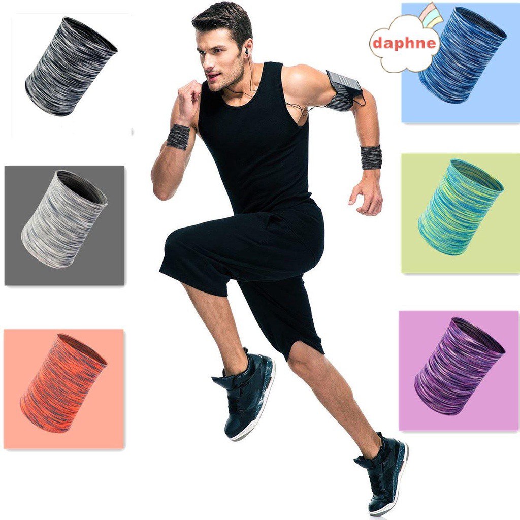 DAPHNE 1 Pair Gym Yoga Sports Cooling Wristbands Unisex Wrist Support Sweatband Exercise Men Women Athletic Non Slip Ice Cooling/Multicolor
